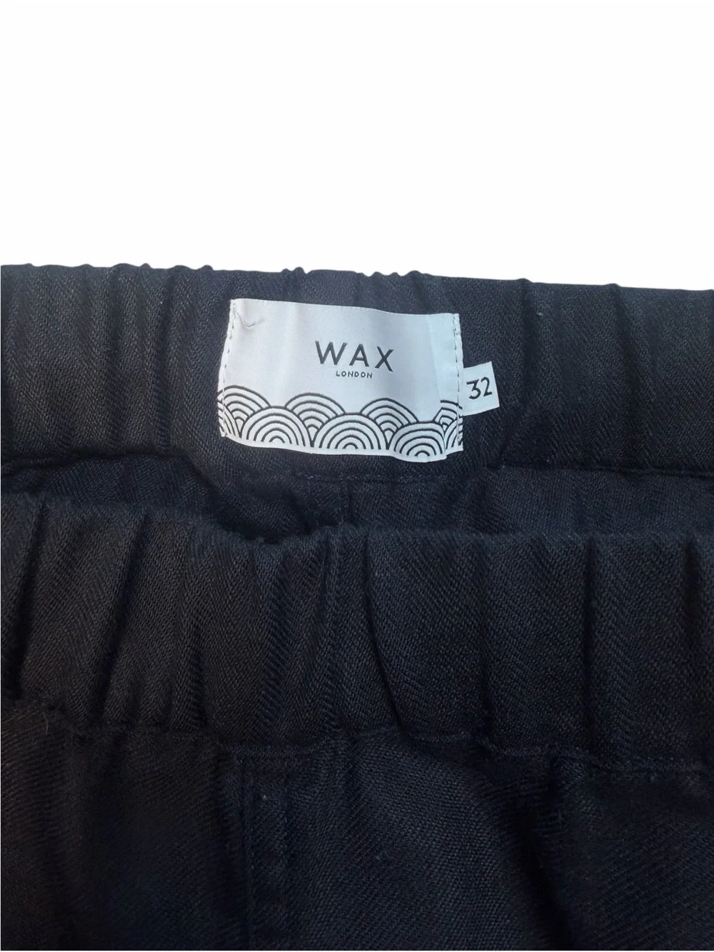 Wax London Black Drawstring Jogger Pants Men’s 32 Tapered Cotton Casual